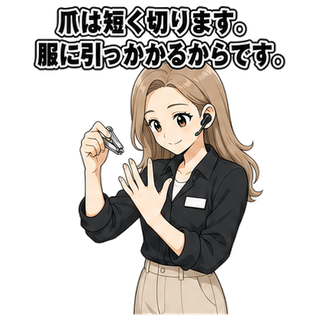 爪は短く切ります。服に引っかかるからです。