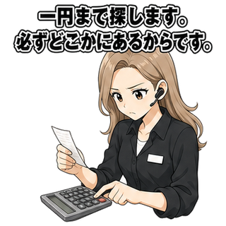 一円まで探します。必ずどこかにあるからです。
