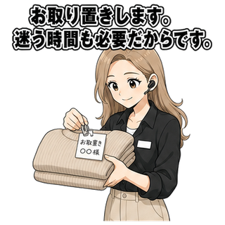 お取り置きします。迷う時間も必要だからです。