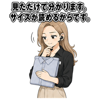 見ただけで分かります。サイズが読めるからです。