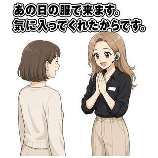 あの日の服で来ます。気に入ってくれたからです。
