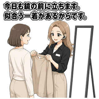 今日も鏡の前に立ちます。似合う一着があるからです。