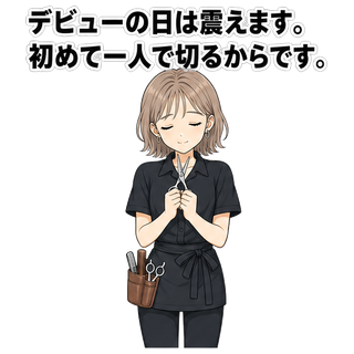 デビューの日は震えます。初めて一人で切るからです。