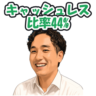 キャッシュレス比率44%