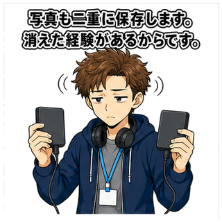 写真も二重に保存します。消えた経験があるからです。