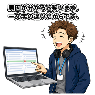 原因が分かると笑います。一文字の違いだからです。