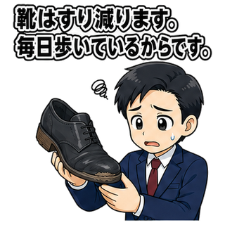 靴はすり減ります。毎日歩いているからです。