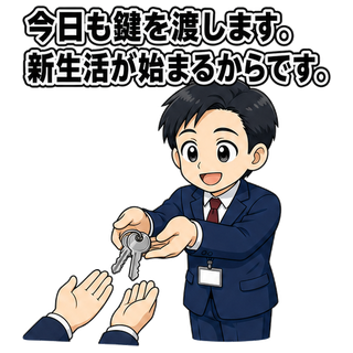 今日も鍵を渡します。新生活が始まるからです。