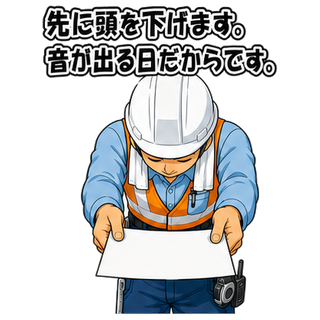 先に頭を下げます。音が出る日だからです。