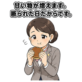 甘い物が増えます。断られた日だからです。