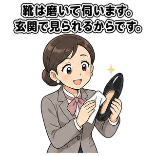 靴は磨いて伺います。玄関で見られるからです。