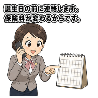 誕生日の前に連絡します。保険料が変わるからです。
