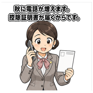 秋に電話が増えます。控除証明書が届くからです。