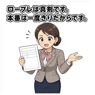 ロープレは真剣です。本番は一度きりだからです。
