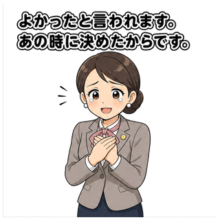 よかったと言われます。あの時に決めたからです。