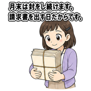 月末は封をし続けます。請求書を出す日だからです。