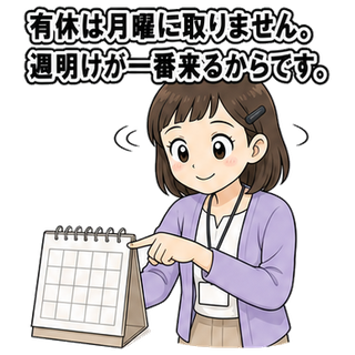 有休は月曜に取りません。週明けが一番来るからです。