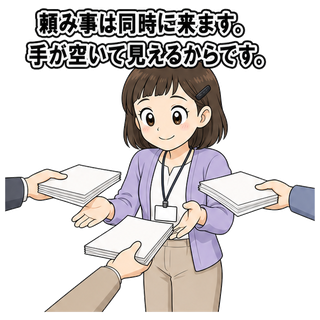 頼み事は同時に来ます。手が空いて見えるからです。
