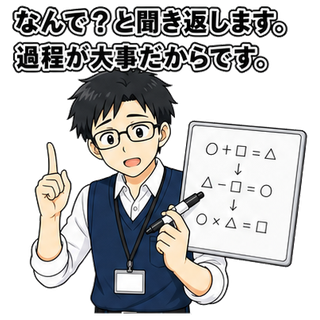 なんで？と聞き返します。過程が大事だからです。
