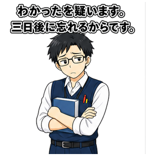 わかったを疑います。三日後に忘れるからです。