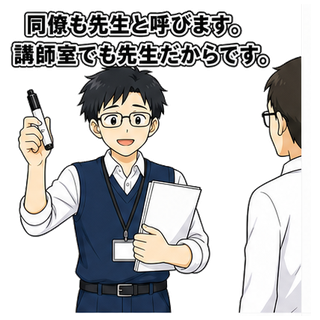 同僚も先生と呼びます。講師室でも先生だからです。