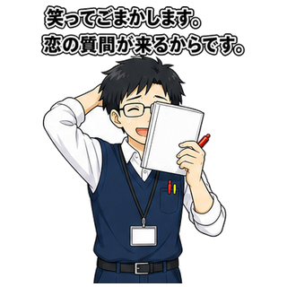 笑ってごまかします。恋の質問が来るからです。