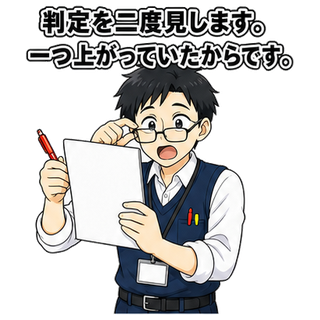 判定を二度見します。一つ上がっていたからです。