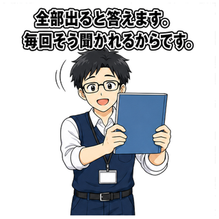 全部出ると答えます。毎回そう聞かれるからです。