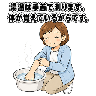 湯温は手首で測ります。体が覚えているからです。