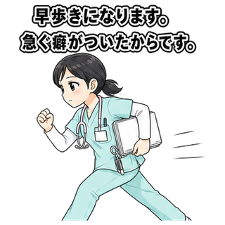 早歩きになります。急ぐ癖がついたからです。