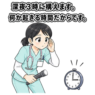 深夜3時に構えます。何か起きる時間だからです。
