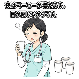 夜はコーヒーが増えます。目が閉じるからです。