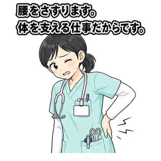 腰をさすります。体を支える仕事だからです。