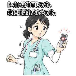 トイレは後回しです。先に呼ばれるからです。