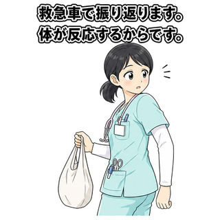 救急車で振り返ります。体が反応するからです。