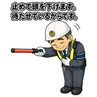 止めて頭を下げます。待たせているからです。