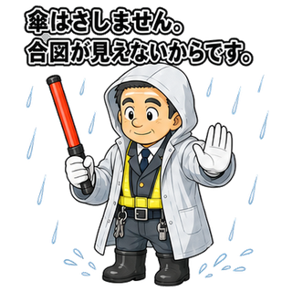 傘はさしません。合図が見えないからです。