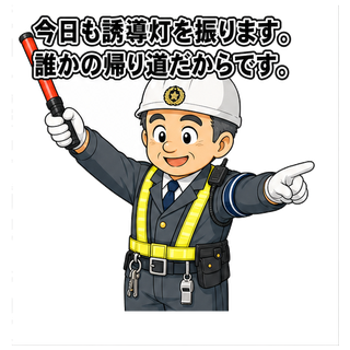 今日も誘導灯を振ります。誰かの帰り道だからです。