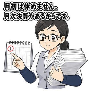 月初は休めません。月次決算があるからです。