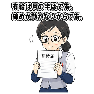 有給は月の半ばです。締めが動かないからです。