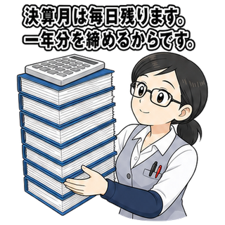 決算月は毎日残ります。一年分を締めるからです。