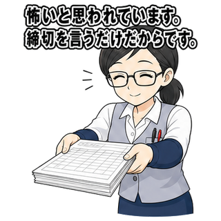 怖いと思われています。締切を言うだけだからです。
