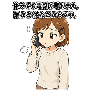 休みでも電話が鳴ります。誰かが休んだからです。