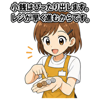 小銭はぴったり出します。レジが早く進むからです。