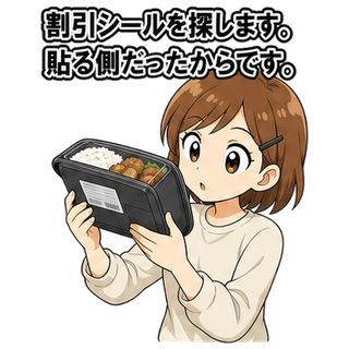 割引シールを探します。貼る側だったからです。
