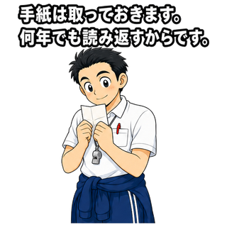 手紙は取っておきます。何年でも読み返すからです。