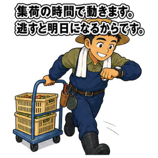 集荷の時間で動きます。逃すと明日になるからです。