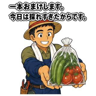 一本おまけします。今日は採れすぎたからです。