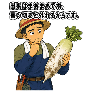 出来はまあまあです。言い切ると外れるからです。