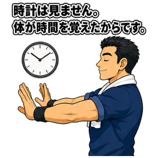 時計は見ません。体が時間を覚えたからです。